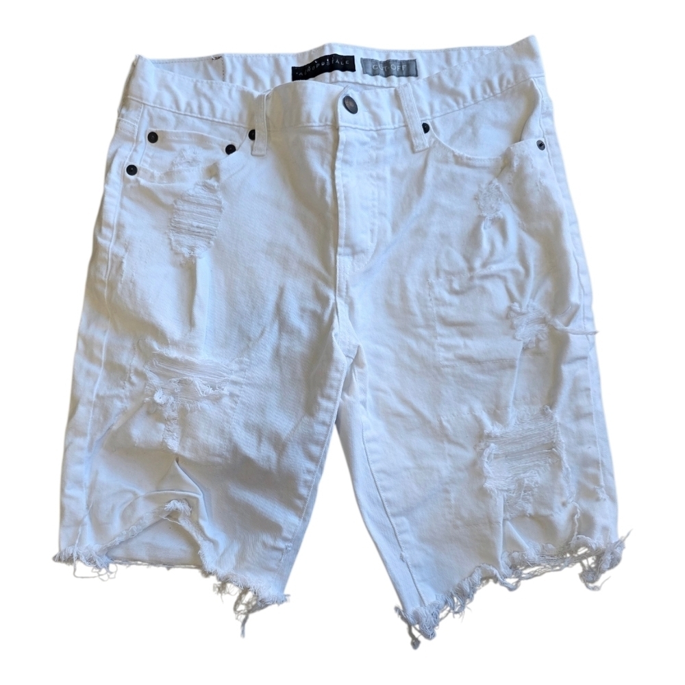 Aeropostale White Distressed Cut Off Jean Shorts 29